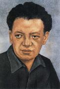 Diego Rivera Portrait of Rivera painting